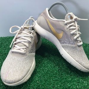 Nike Flex Contact Women's AV8369-200 String Metallic Gold Phantom Shoes Size 6.5